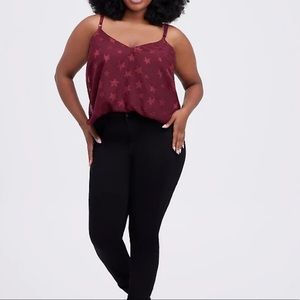 Star Georgette Wine Swing Cami